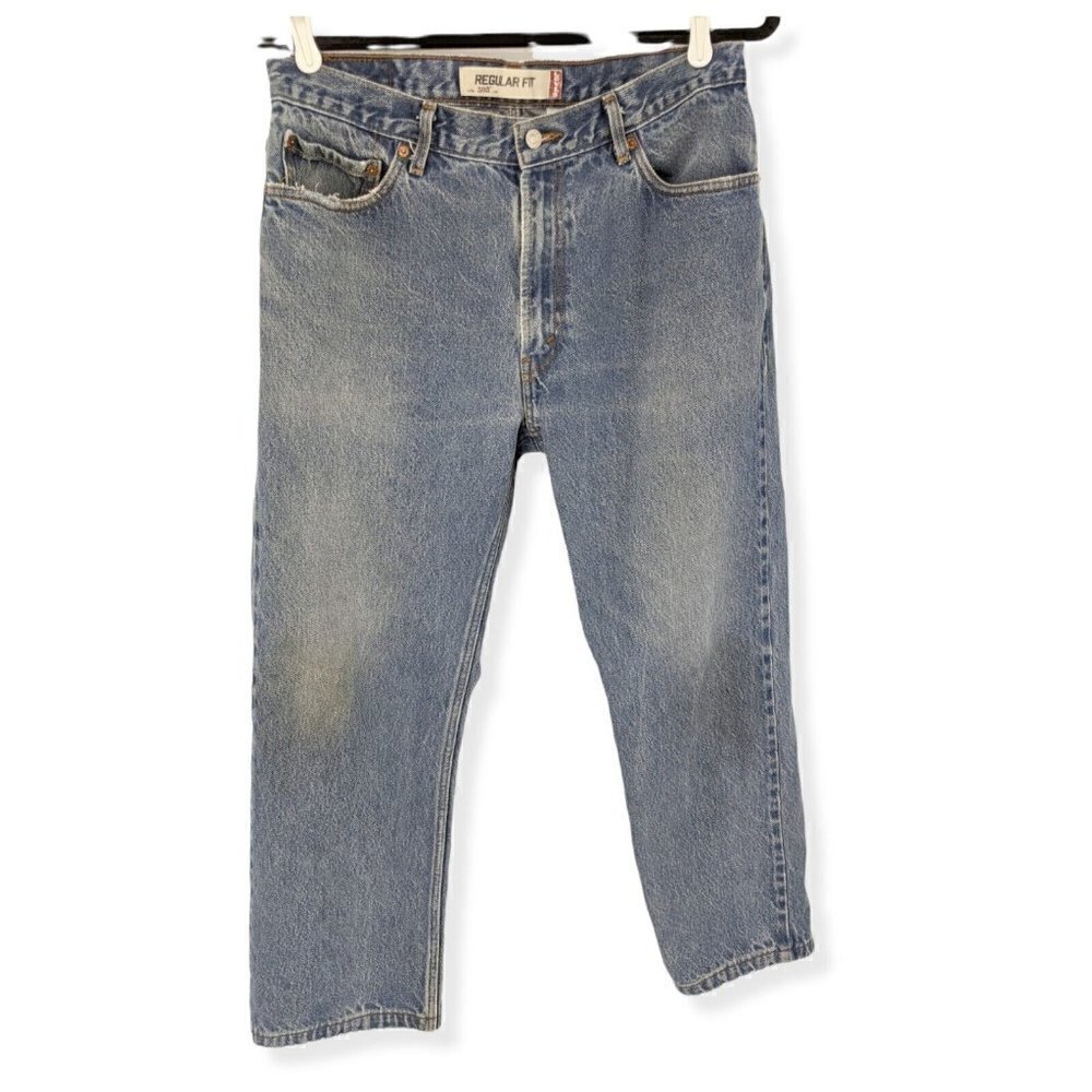 Levi's 505 Regular Fit Denim Jeans Cotton Light Wash Mens W36 L32 MEAS 33 X 26.5